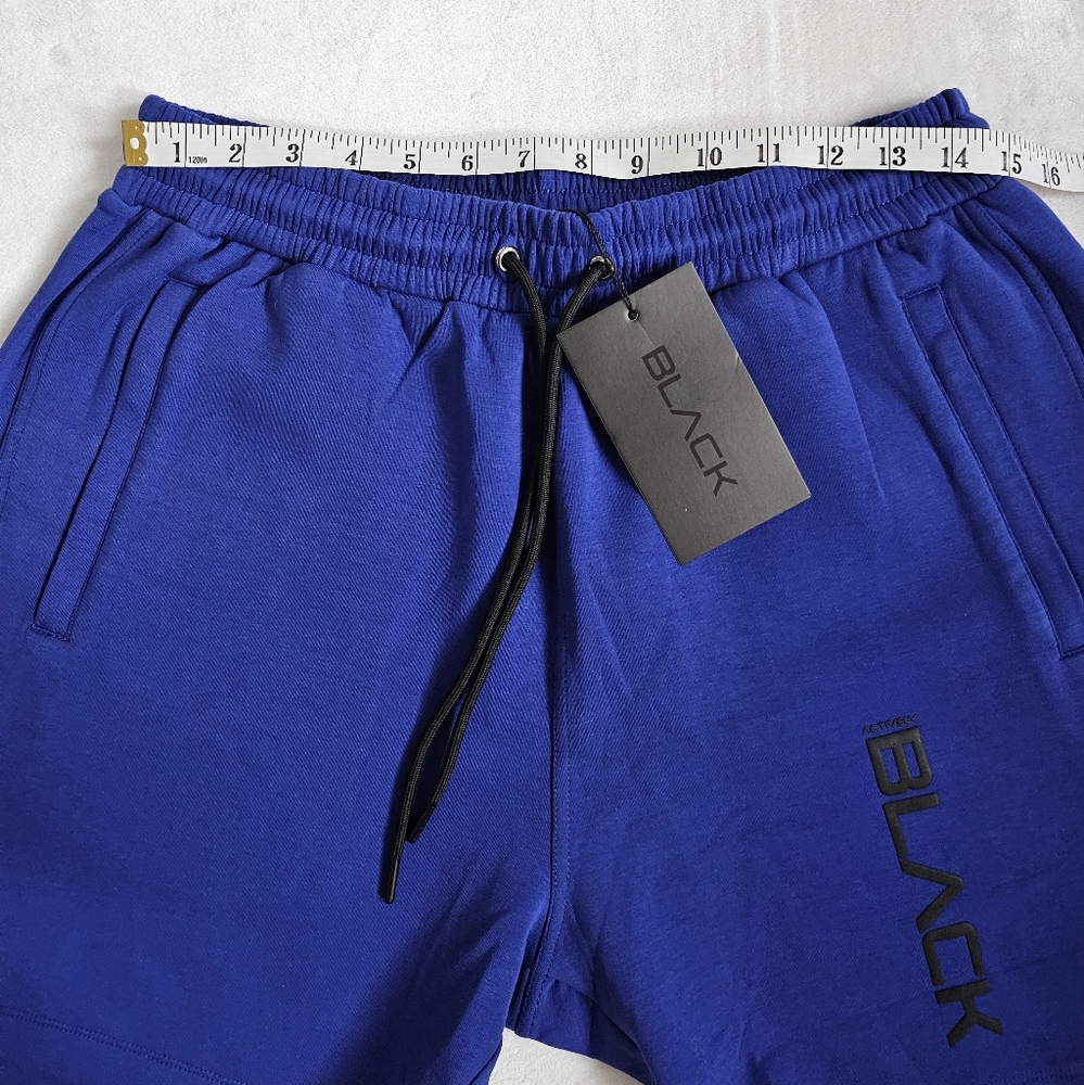 Mens Actively Black Athleisure Shorts Royal Blue Size M New With Tag - Picture 5 of 15